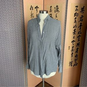 IRO Paris Grey and White Striped work shirt